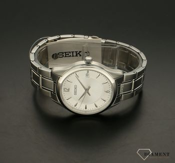 Zegarek męski Seiko Classic SUR417P1 to zegarek kwarcowy, zasilany za pomocą baterii. Zegarek męski Seiko na srebrnej bransolecie. Zegarek bardzo wyraźny. Zegarek elegancki idealny na prezent (5).jpg