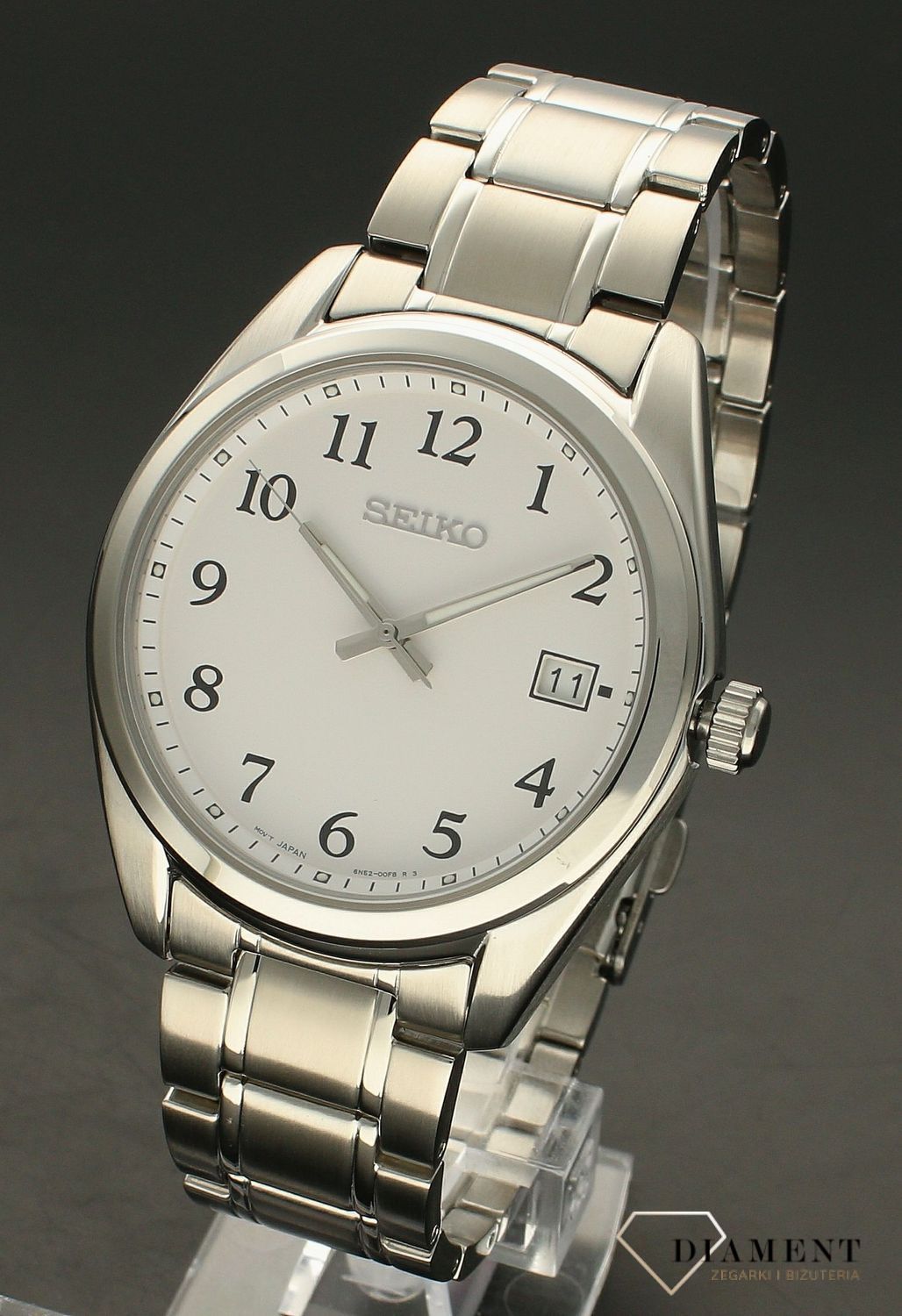 Zegarek męski Seiko Classic Quartz SUR459P1 to zegarek kwarcowy, zasilany za pomocą baterii. Zegarek męski Seiko na srebrnej bransolecie. Zegarek bardzo wyraźny. Zegarek elegancki idealny na prezent..jpg