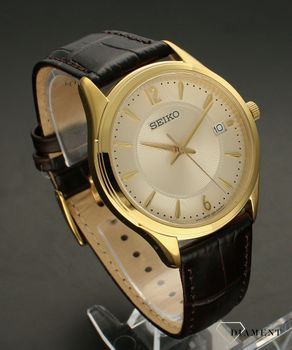 Zegarek męski Seiko Neo Classic SUR472P1  to zegarek kwarcowy, zasilany za pomocą baterii. Zegarek męski Seiko na brązowym pasku. Zegarek bardzo wyraźny. Zegarek elegancki idealny na prezent (3).jpg