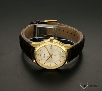 Zegarek męski Seiko Neo Classic SUR472P1  to zegarek kwarcowy, zasilany za pomocą baterii. Zegarek męski Seiko na brązowym pasku. Zegarek bardzo wyraźny. Zegarek elegancki idealny na prezent (5).jpg