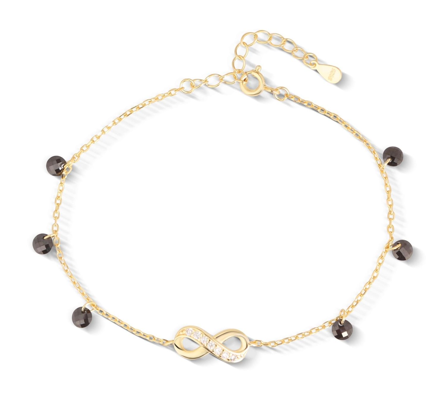 Srebrna bransoletka damska 925 pozłacana ze znakiem nieskończoności SVLB0364XH2GO. Srebrna bransoletka damska. Bransoletka srebrna na prezent dla kobiety. Bransoletka damska pozłacana. Bransoletka damska celebrytka..jpg