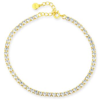 Srebrna Bransoletka Celebrytka Pozłacana 925 – Tenisówka z Białymi Cyrkoniami.jpg