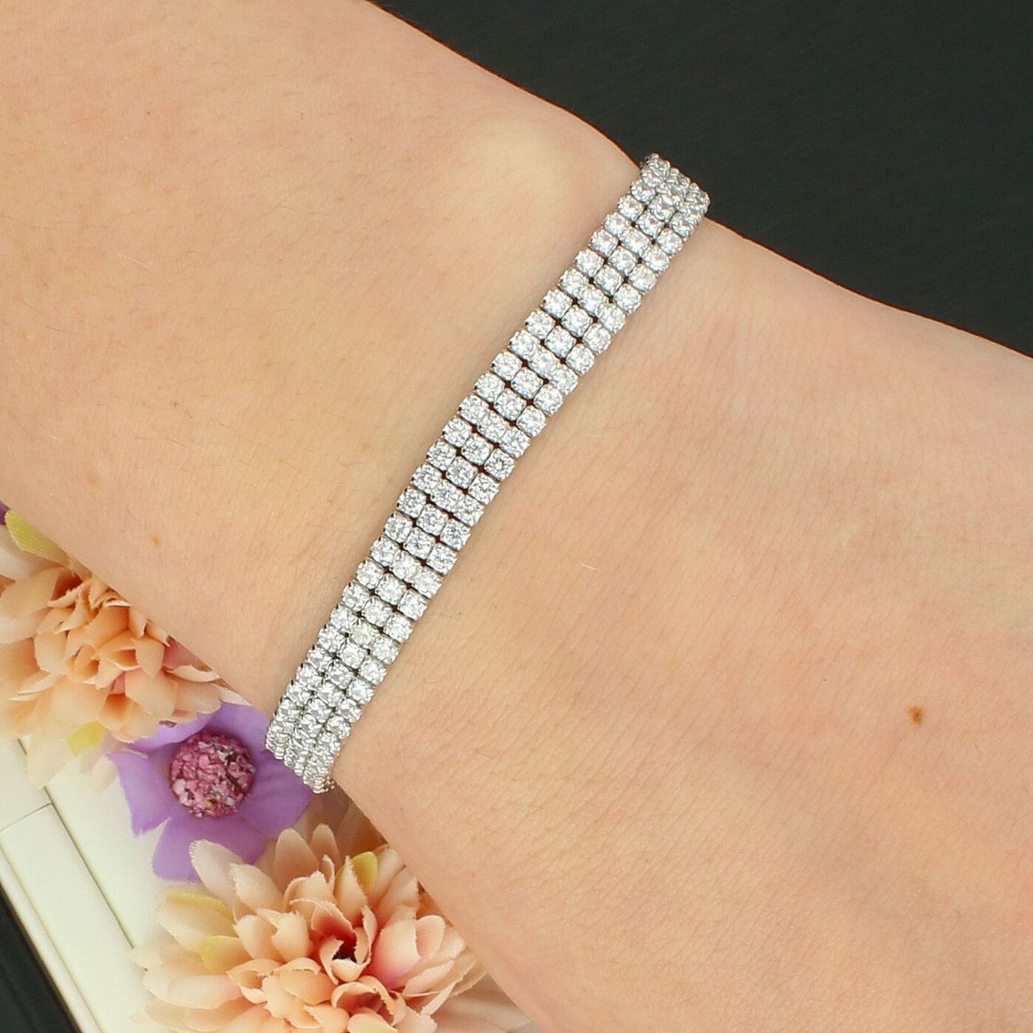 Bransoletka Celebrytka 925 – Tenisówka z 3 Rzędami Cyrkonii SVLB0548X7500.jpg