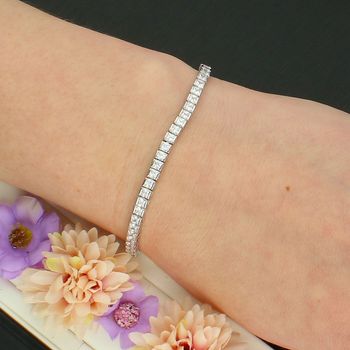 Srebrna Bransoletka 925 – Kwadratowe Kostki z Kryształkami SVLB0567XJ6BI Ag.jpg