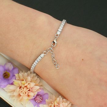 Srebrna Bransoletka 925 – Kwadratowe Kostki z Kryształkami SVLB0567XJ6BI zapięcie.jpg