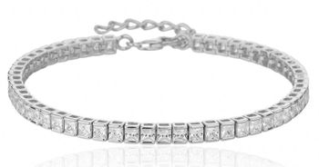 Srebrna Bransoletka 925 – Kwadratowe Kostki z Kryształkami SVLB0567XJ6BI3.jpg