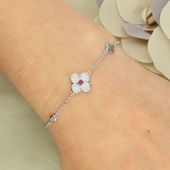 Srebrna bransoletka z kwiatkiem i cyrkoniami SVLB0924SK6BR18 kwiatki.jpg