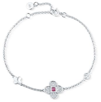 Srebrna bransoletka z kwiatkiem i cyrkoniami SVLB0924SK6BR18.jpg