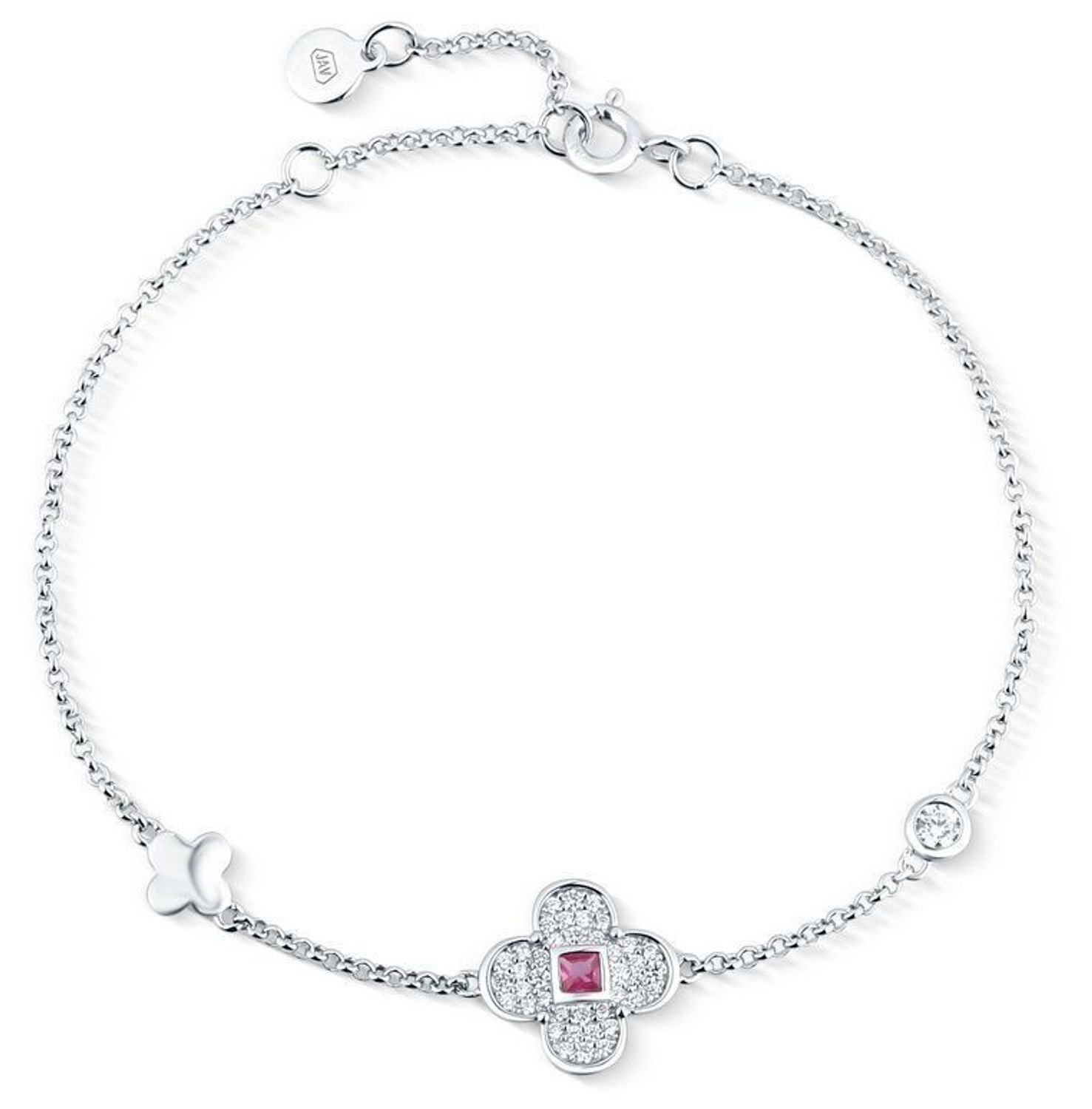 Srebrna bransoletka z kwiatkiem i cyrkoniami SVLB0924SK6BR18.jpg