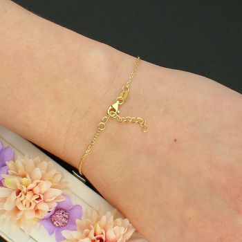 Srebrna pozłacana bransoletka z niebieskim kwiatkiem – srebro 925 SVLB0944X75GT zapięcie.jpg