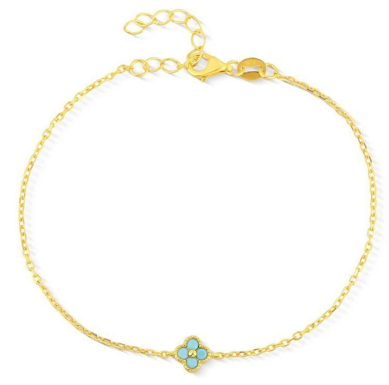 Srebrna pozłacana bransoletka z niebieskim kwiatkiem – srebro 925 SVLB0944X75GT.jpg