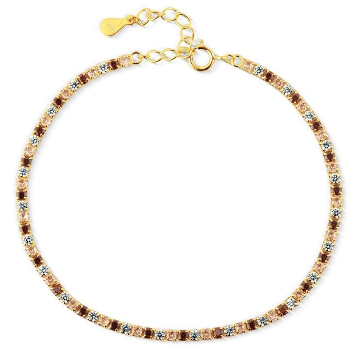 Bransoletka Celebrytka Tenisówka Champagne Glow – Pozłacana z Cyrkoniami.jpg