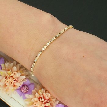 Bransoletka Celebrytka Tenisówka Champagne Glow – Pozłacana z Cyrkoniami Ag.jpg