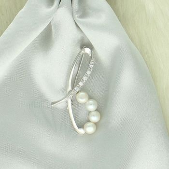 Broszka srebrna 925 z perłami i cyrkonią – zaokrąglony kształt  SVLD0005XD2P100 925.jpg