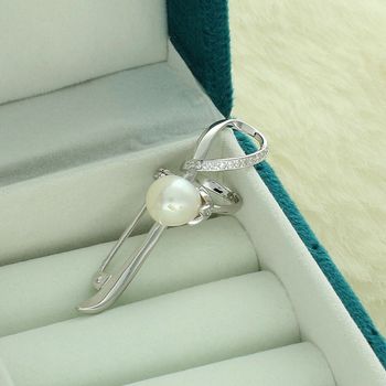 Broszka srebrna 925 kwiatek z perełką i cyrkonią  SVLD0008XD2P100 pr 925.jpg