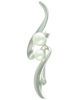 Broszka srebrna 925 z perłami – zaokrąglony kształt  SVLD0012XD2P100,.jpg