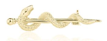 Broszka pozłacana srebrna 925 Esculap grawerowana  SVLD0019XJ6GO00.jpg