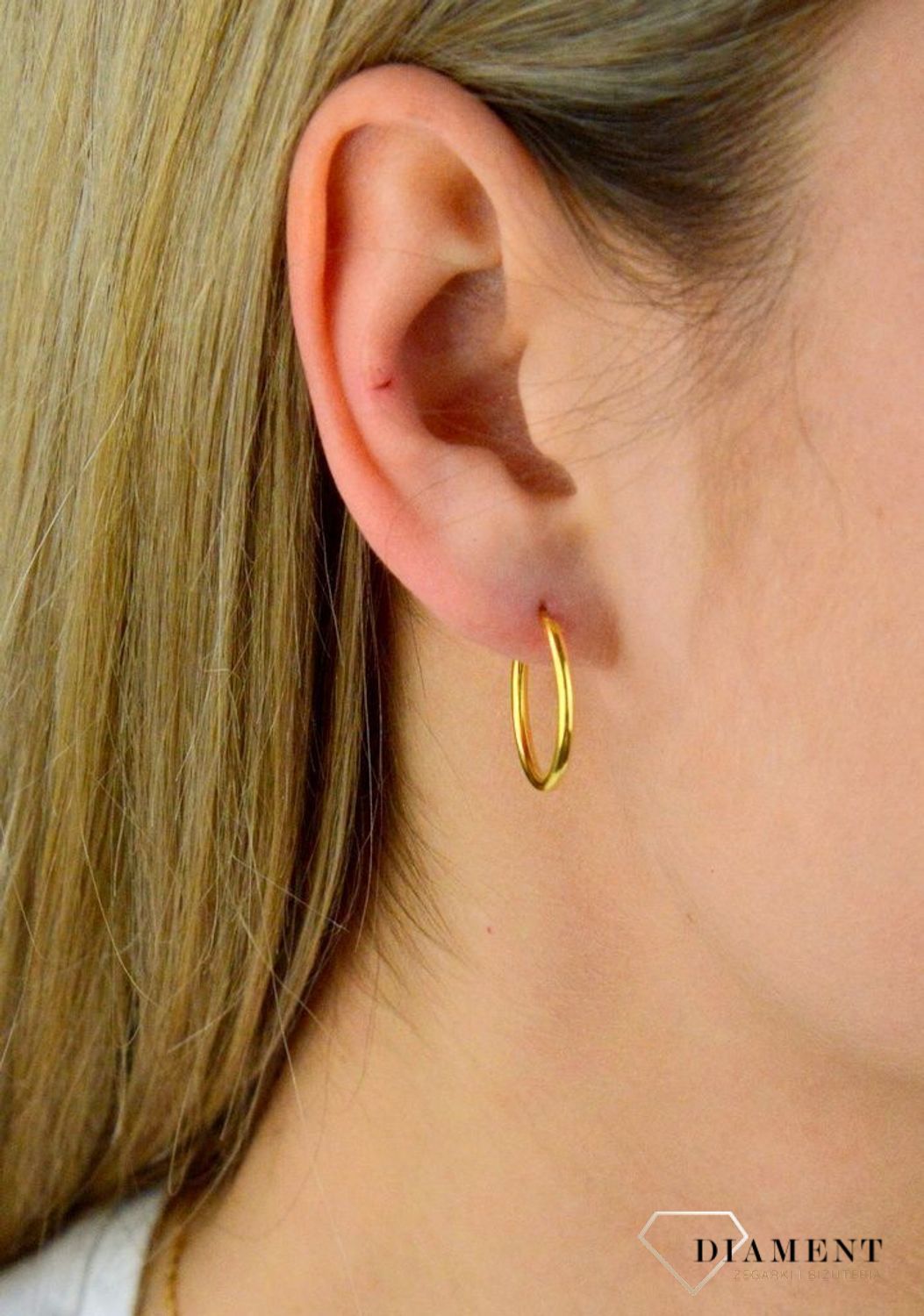 Srebrne kolczyki pozłacane 925 2 cm SVLE0208XD5GO020. Doskonały pomysł na prezent. Klasyczne kolczyki koła..jpg