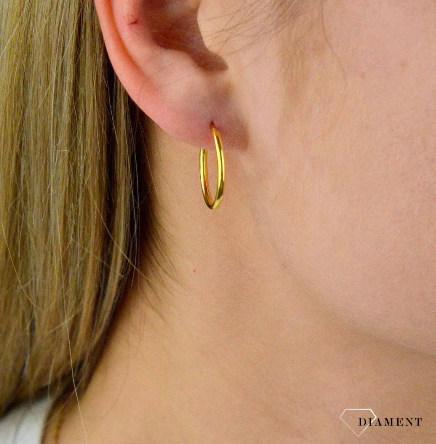 Srebrne kolczyki pozłacane 925 2 cm SVLE0208XD5GO020. Doskonały pomysł na prezent. Klasyczne kolczyki koła..jpg