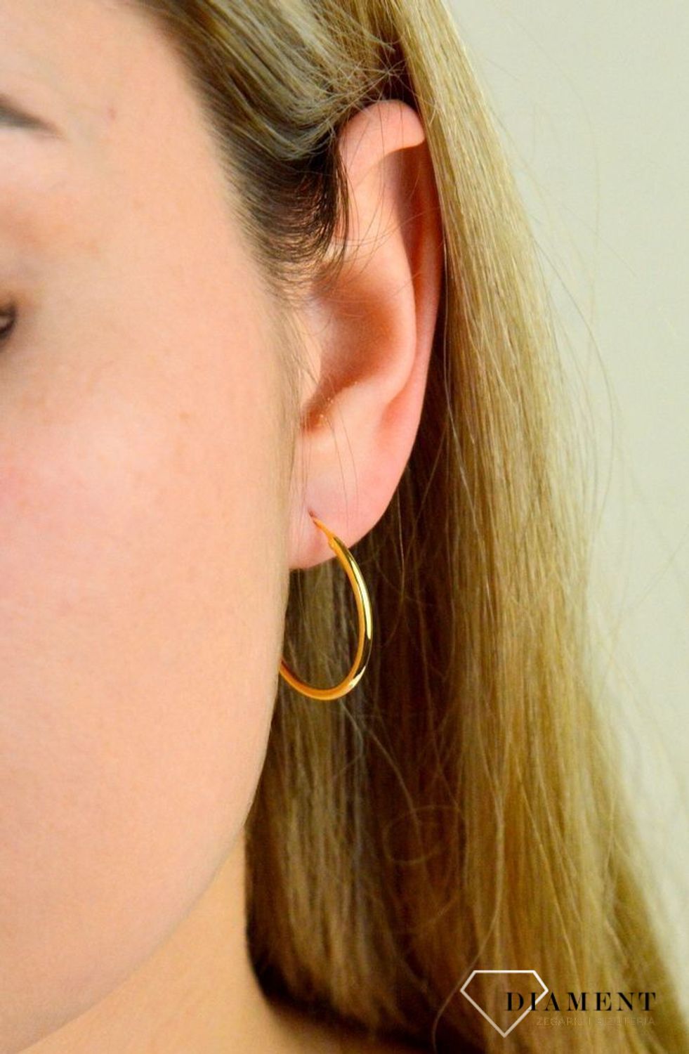 Srebrne kolczyki 925 pozłacane koła 2,5 cm SVLE0208XD5GO025. Doskonały pomysł na prezent..jpg