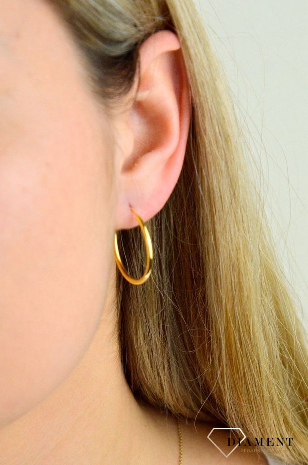 Srebrne kolczyki 925 pozłacane koła 2,5 cm SVLE0208XD5GO025. Doskonały pomysł na prezent..jpg