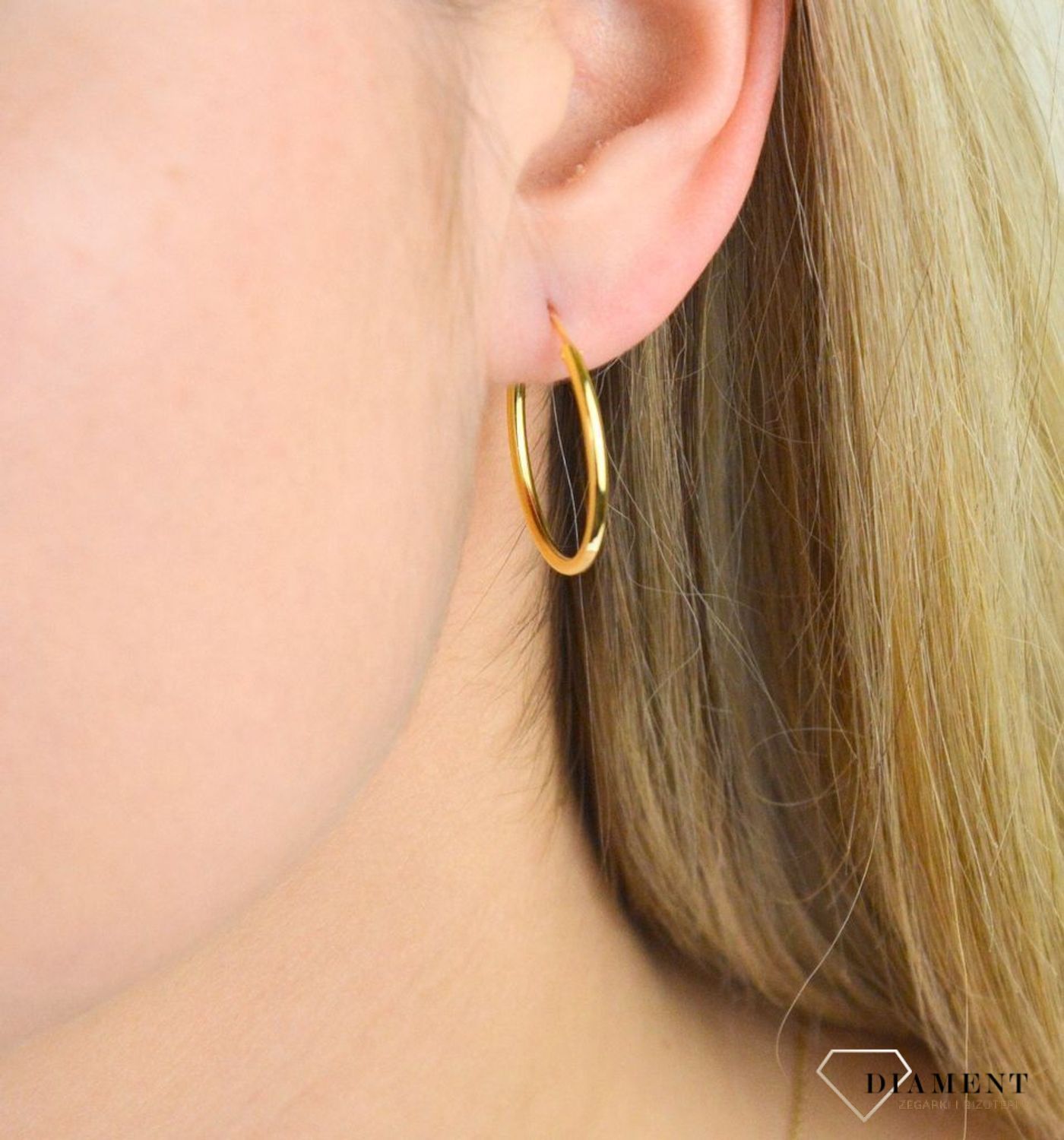 Srebrne kolczyki 925 pozłacane koła 2,5 cm SVLE0208XD5GO025. Doskonały pomysł na prezent..jpg