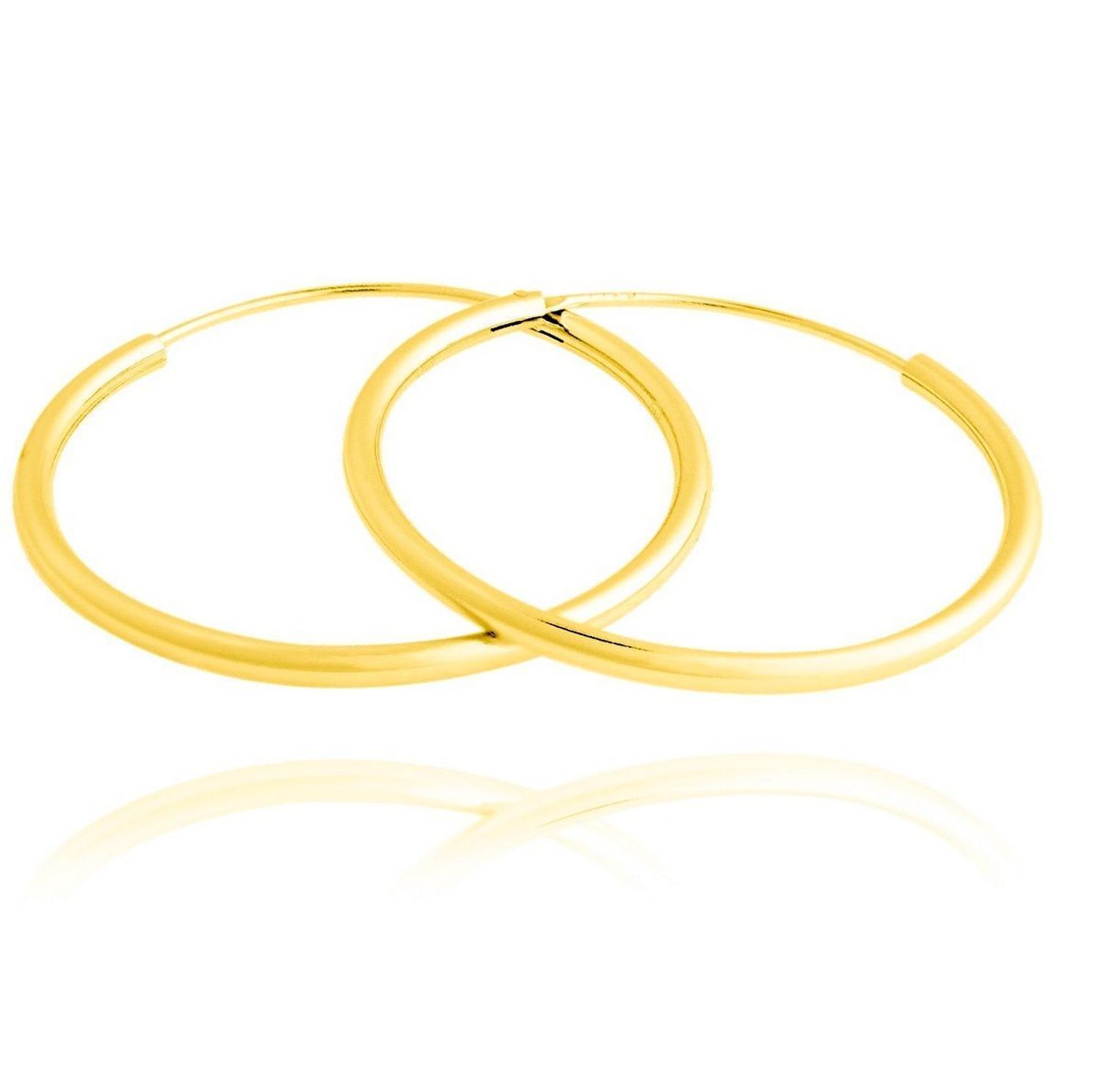 Srebrne kolczyki 925 pozłacane koła 2,5 cm SVLE0208XD5GO025. Doskonały pomysł na prezent..jpg