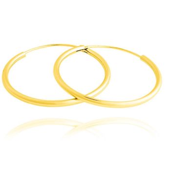 Srebrne kolczyki koła pozłacane 3 cm SVLE0208XD5GO030. Doskonały pomysł na prezent. Srebrne pozłacane kolczyki koła z przeciąganym zapięciem.jpg