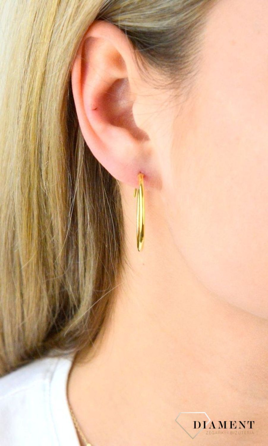 Srebrne kolczyki koła pozłacane 3 cm SVLE0208XD5GO030. Doskonały pomysł na prezent. Srebrne pozłacane kolczyki koła z przeciąganym zapięciem.jpg