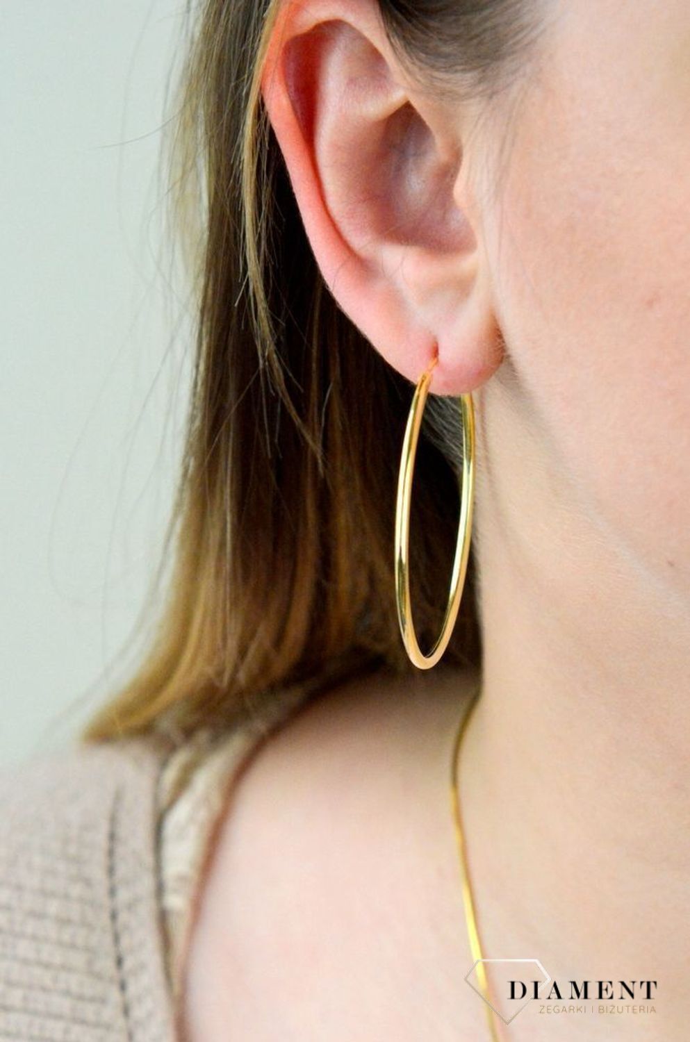 Srebrne kolczyki pozłacane koła 4,5 cm SVLE0208XD5GO050.jpg