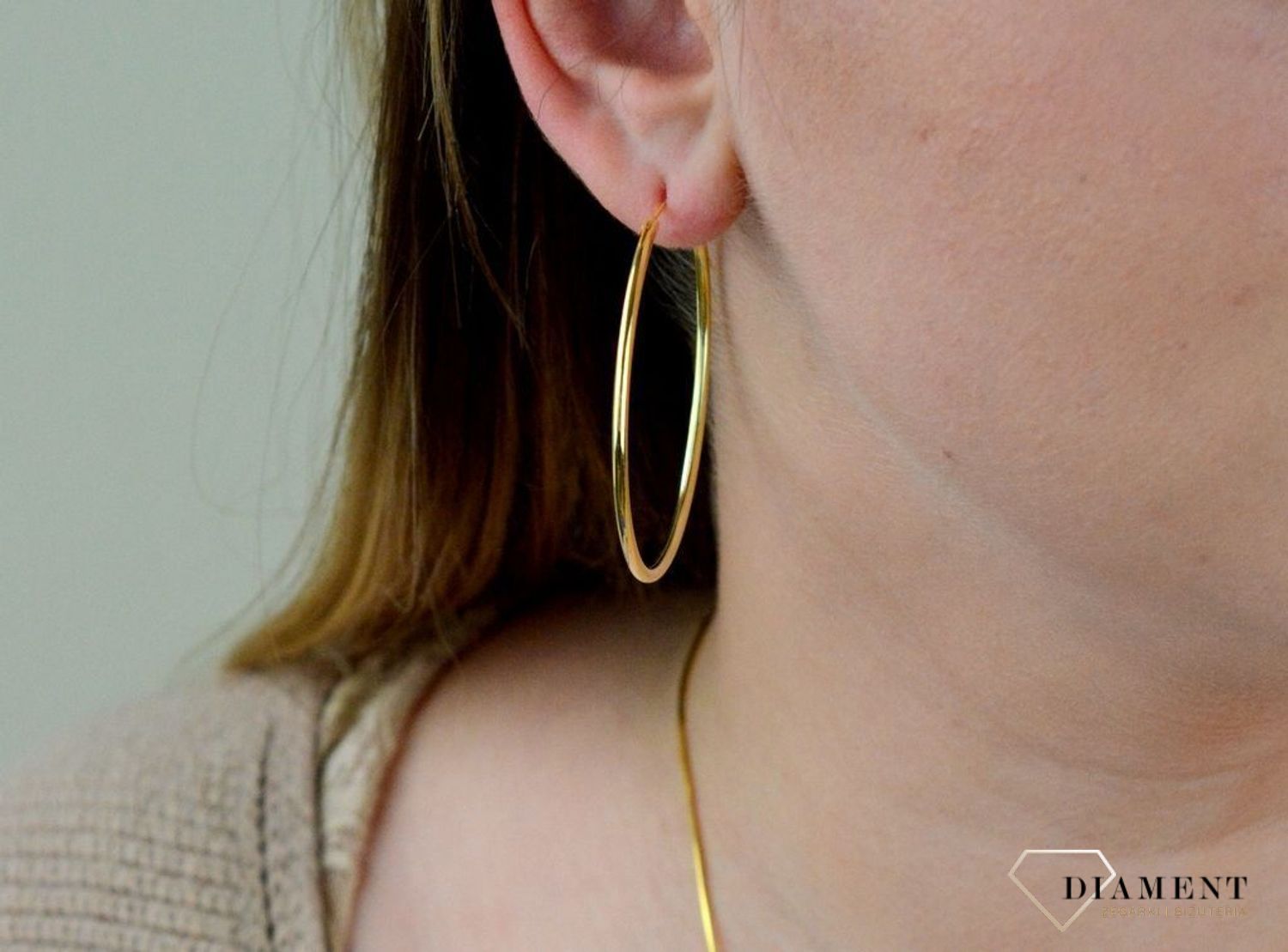 Srebrne kolczyki pozłacane koła 4,5 cm SVLE0208XD5GO050.jpg