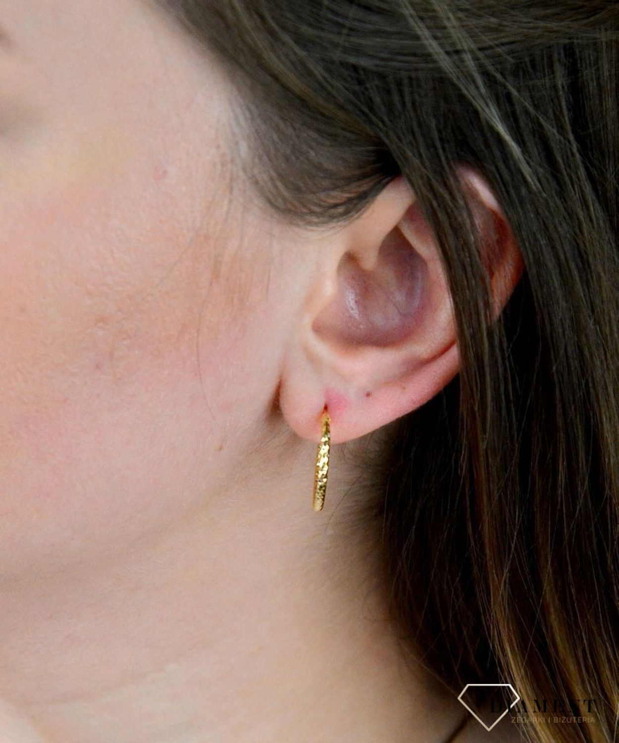 Srebrne kolczyki koła Grawerowane i pozłacane 2 cm  925 SVLE0216XD5GO20.jpg