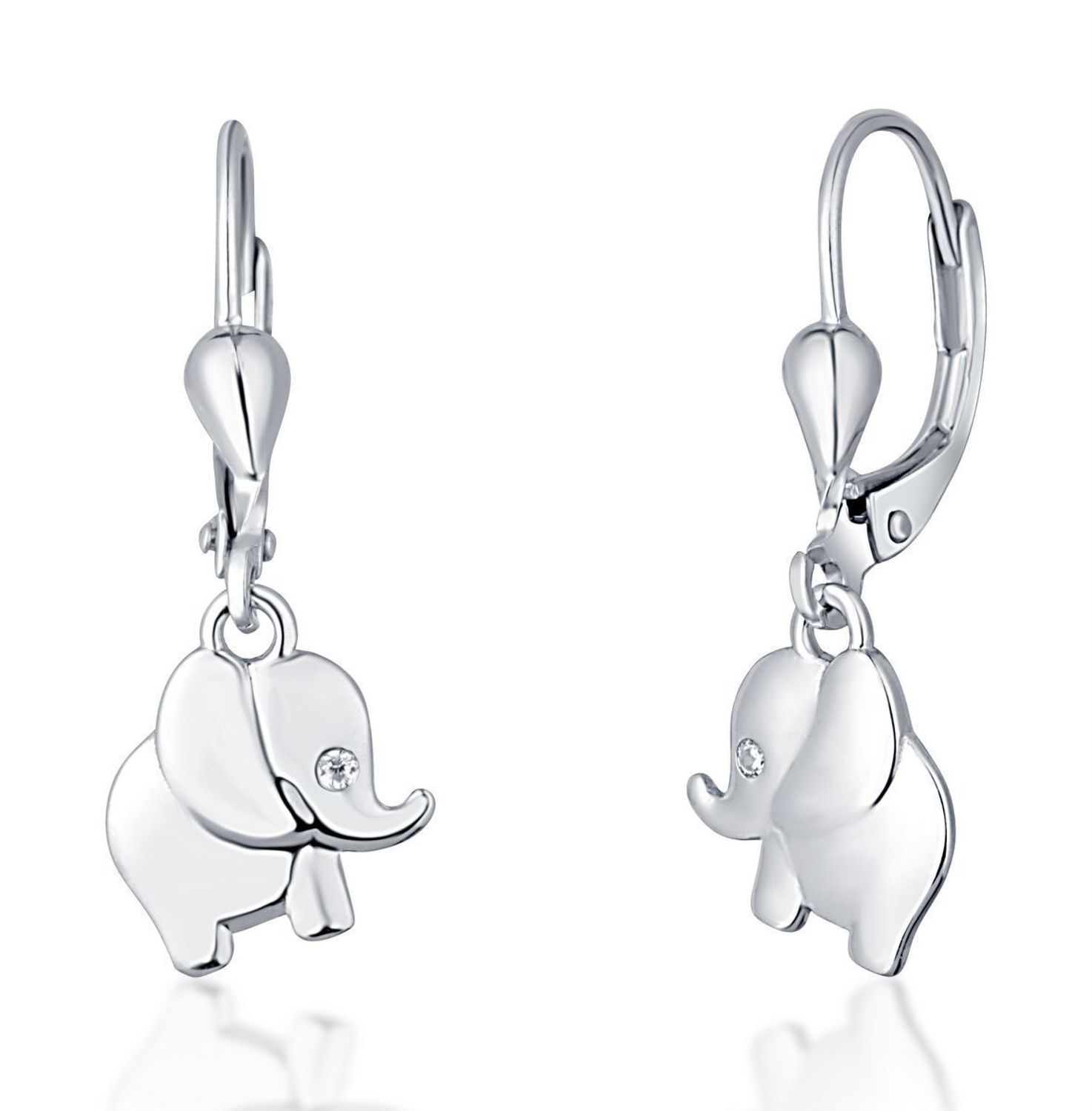 Srebrne kolczyki angielskie zapięcie słoniki SVLE0442SH2BI00.JPG