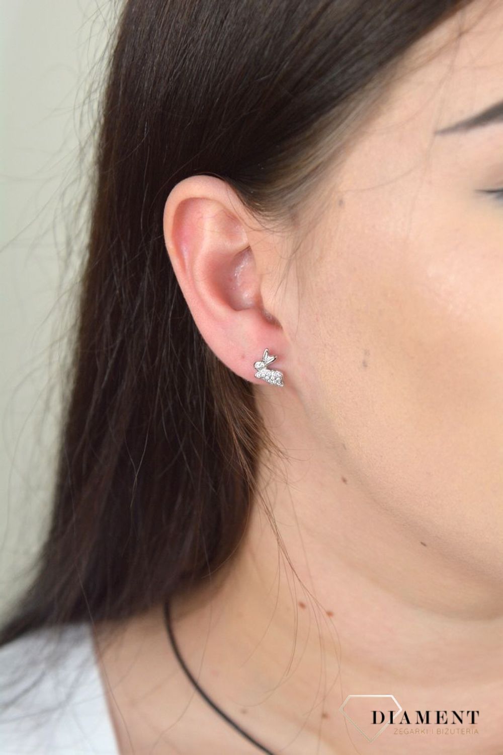 Srebrne kolczyki przy uchu Zajączki z cyrkonią SVLE0467XF3BI00.jpg