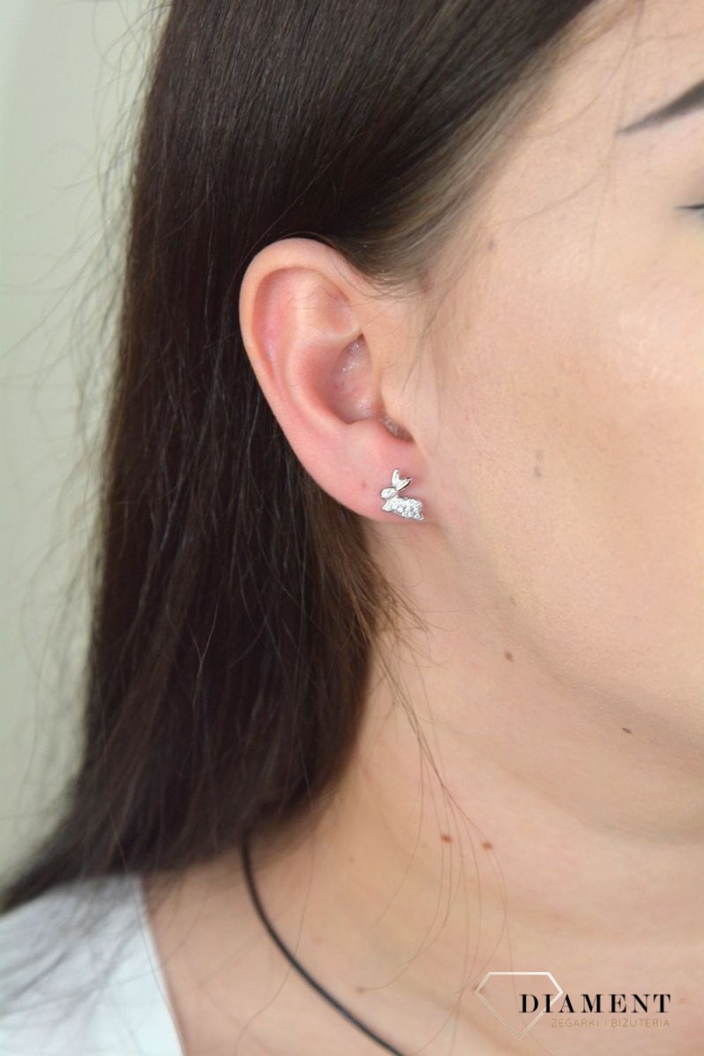 Srebrne kolczyki przy uchu Zajączki z cyrkonią SVLE0467XF3BI00.jpg