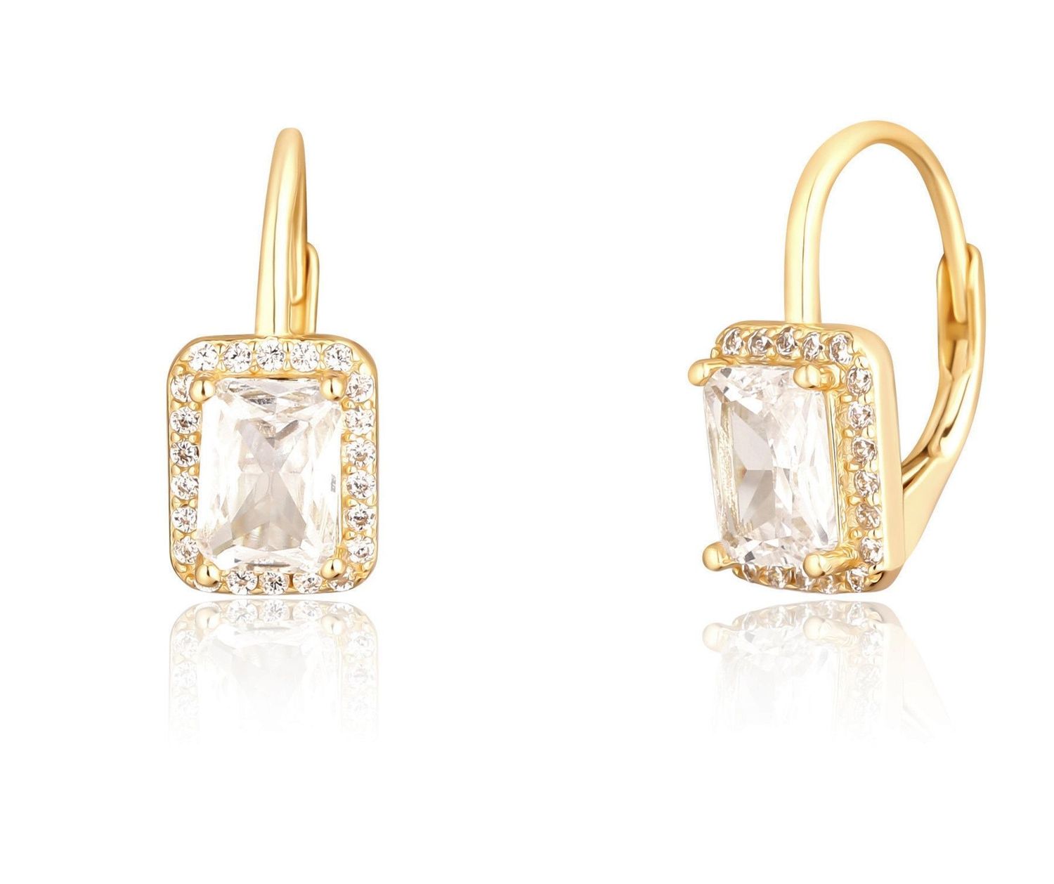 Kolczyki pozłacane 925 z białymi cyrkoniami i kryształem JVD SVLE0478SH2GO00.jpg