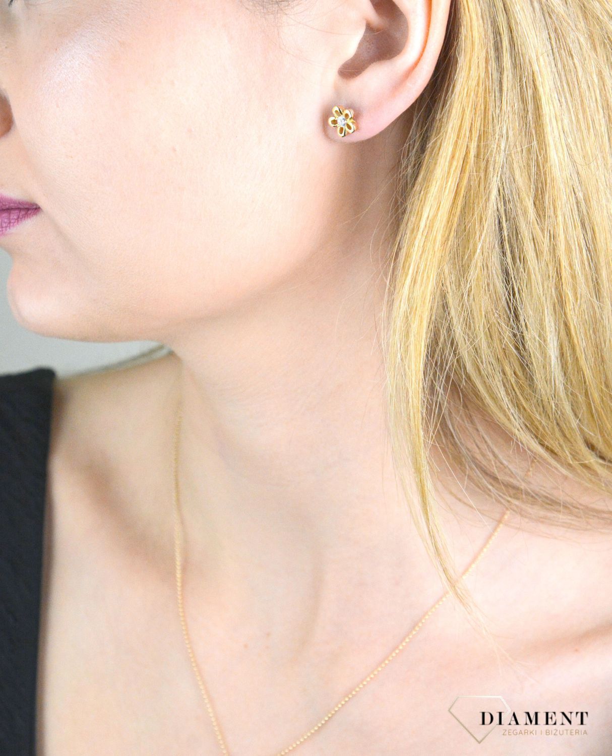 Srebrne kolczyki damskie 925 pozłacane kwiatki SVLE0554SH2GOSR.jpg