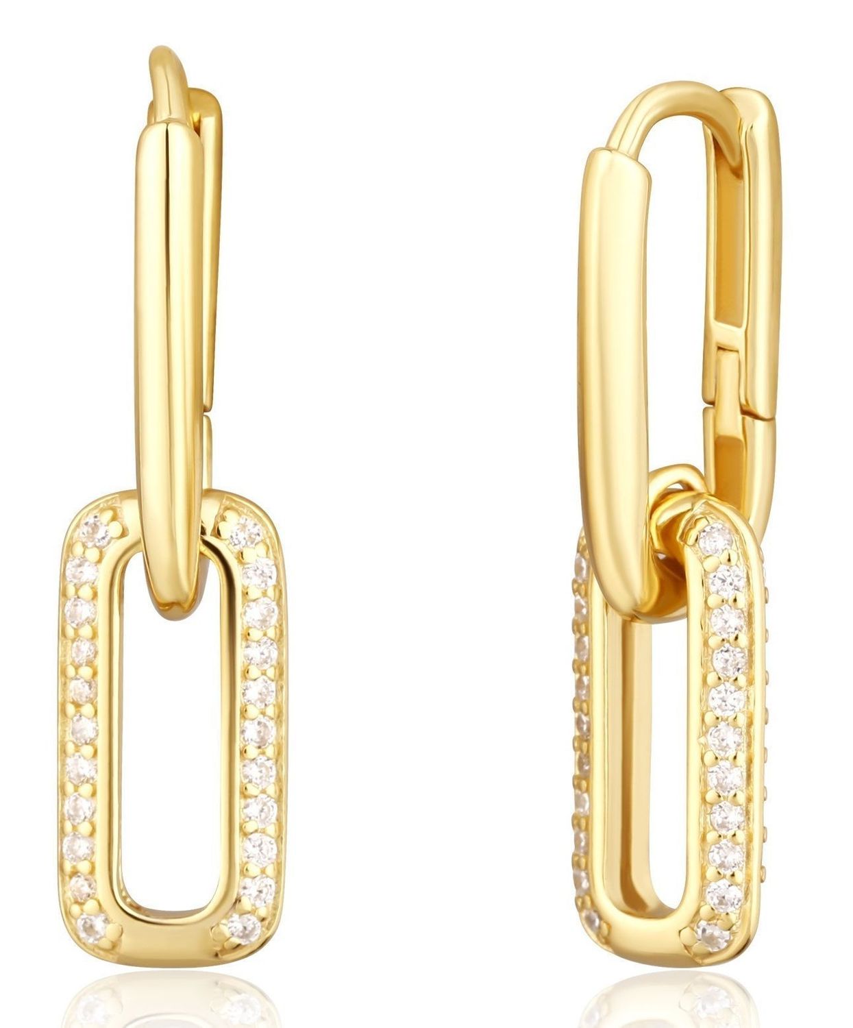 Srebrne kolczyki damskie 925 pozłacane spinacze 2,5 cm SVLE0584SJ4GO00.jpg