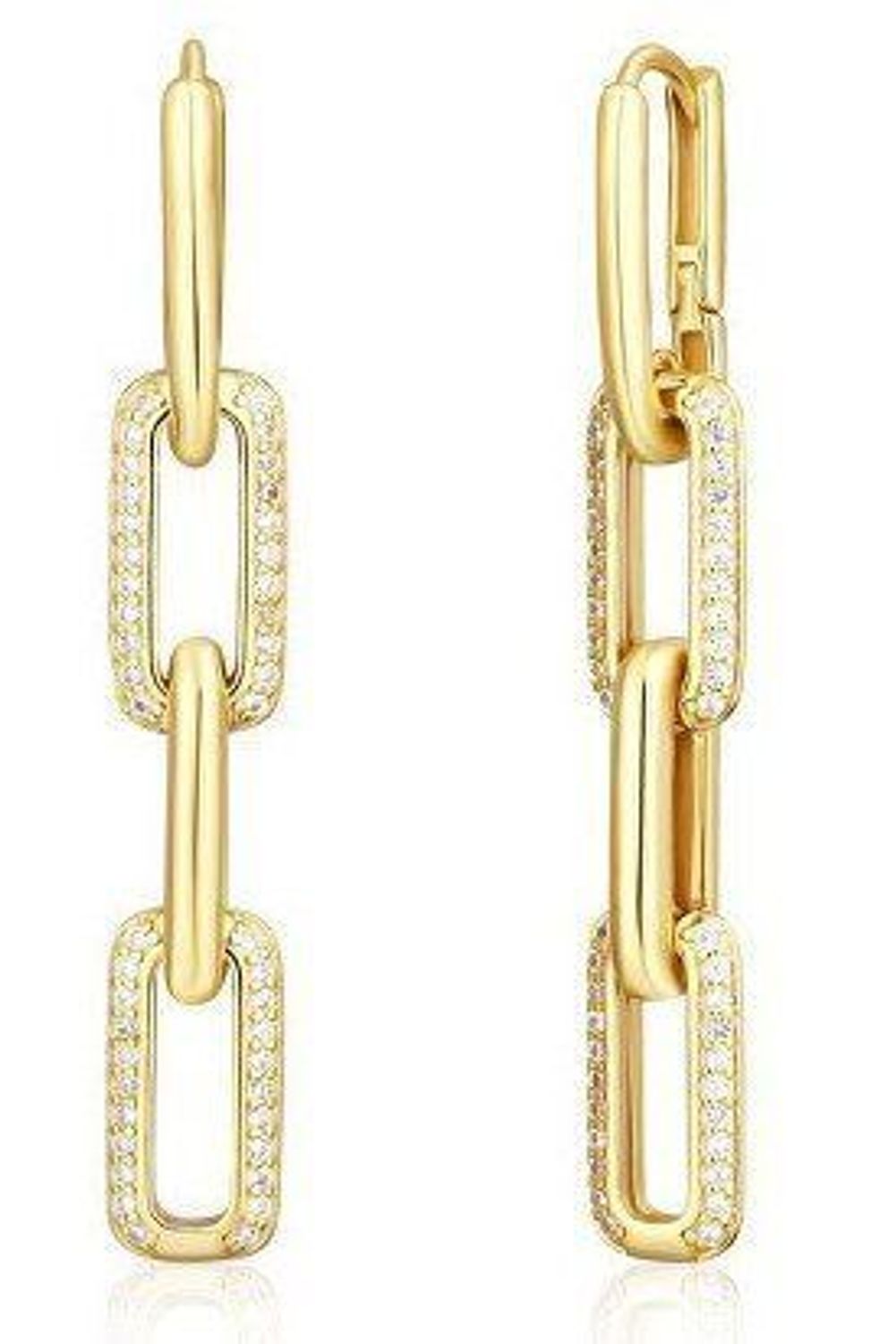 Srebrne kolczyki damskie 925 pozłacane spinacze 4,5 cm SVLE0584SJ4GO03.jpg