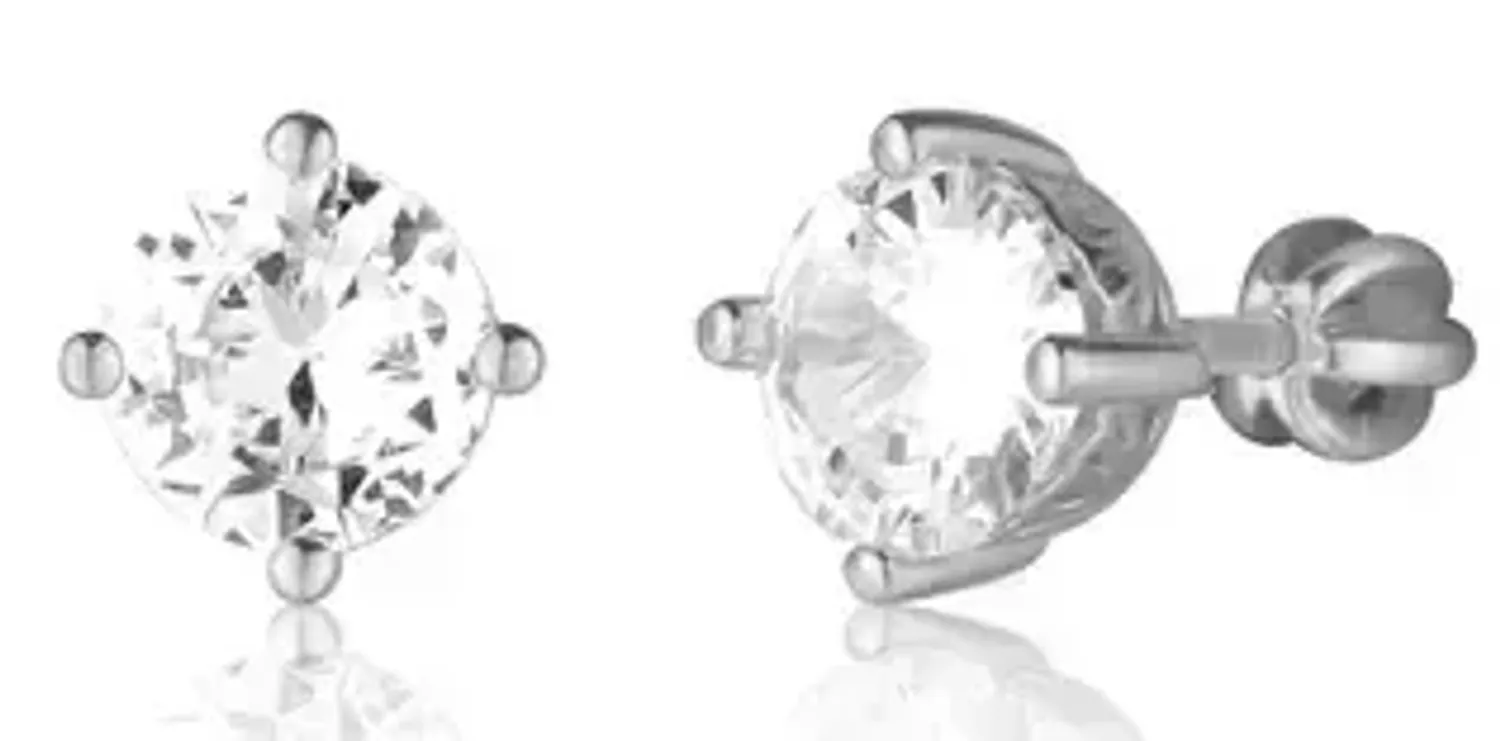 Srebrne kolczyki wkrętki z cyrkonią - SVLE0620XH2BISR.webp