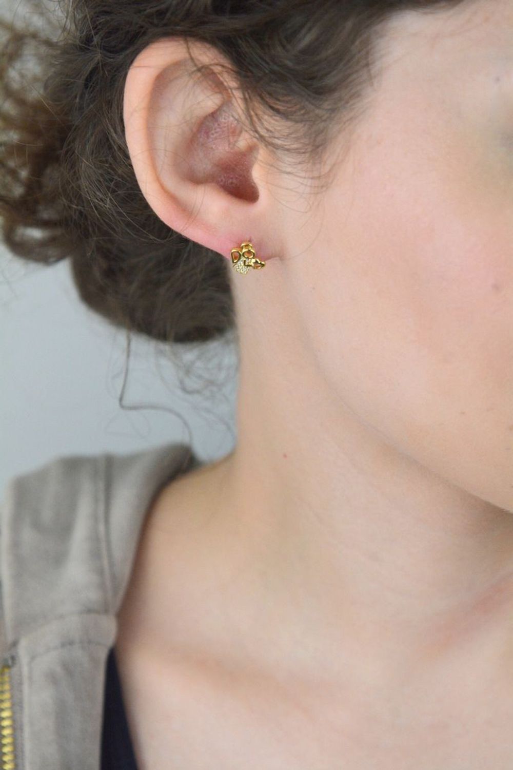 Srebrne pozłacane kolczyki Aniołki z cyrkoniami - SVLE0630XH2GOSR.webp