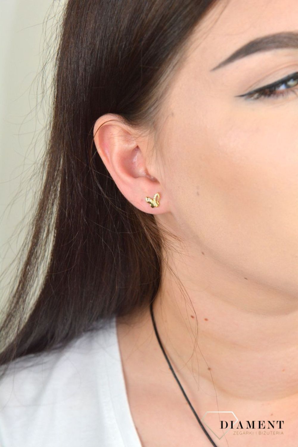 Srebrne kolczyki pozłacane motylki z cyrkonią SVLE0632XH2GO00.jpg