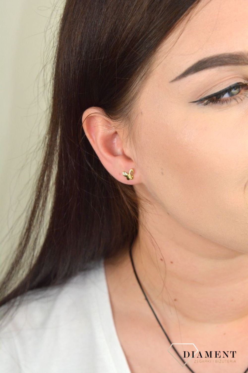 Srebrne kolczyki pozłacane motylki z cyrkonią SVLE0632XH2GO00.jpg