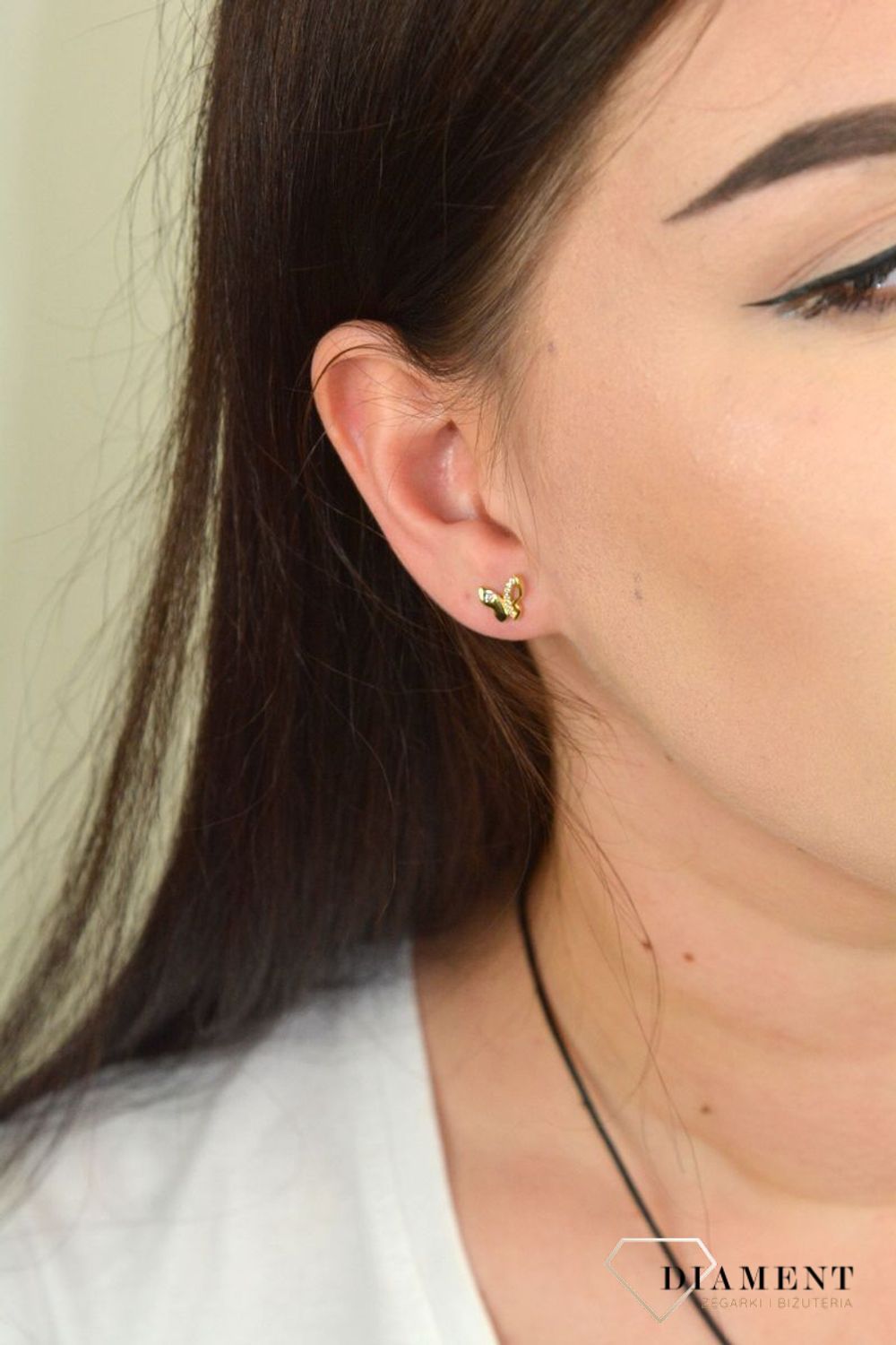 Srebrne kolczyki pozłacane motylki z cyrkonią SVLE0632XH2GO00.jpg