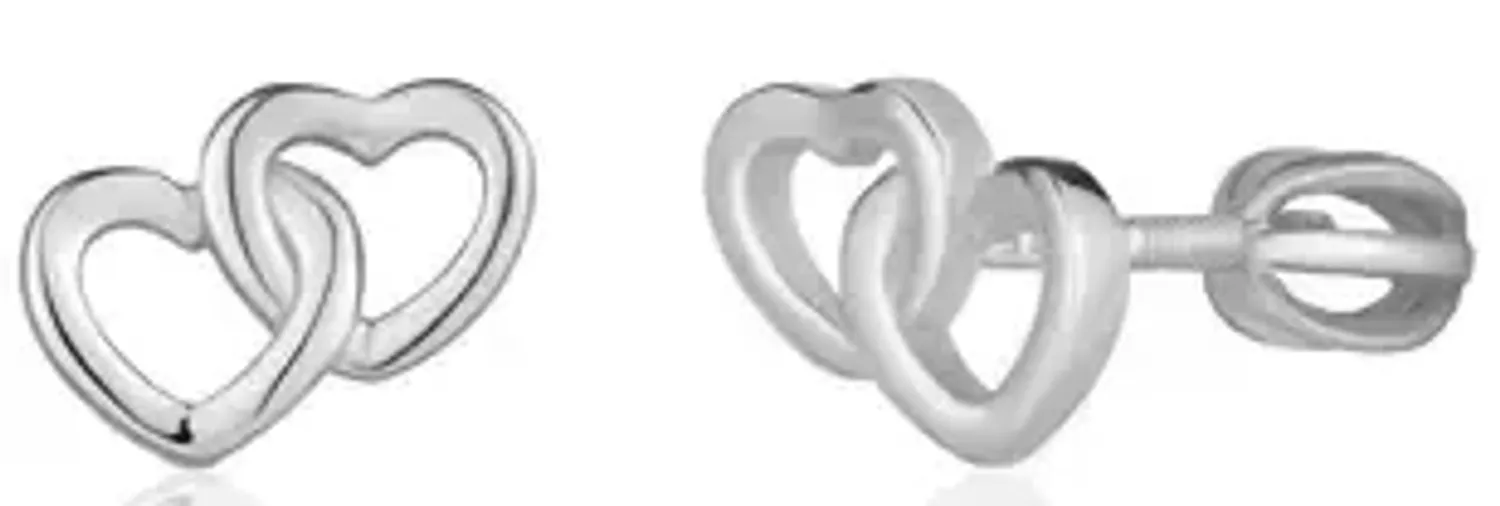 Srebrne kolczyki z podwójnym serduszkiem wkrętki - SVLE0717XH200SR.webp