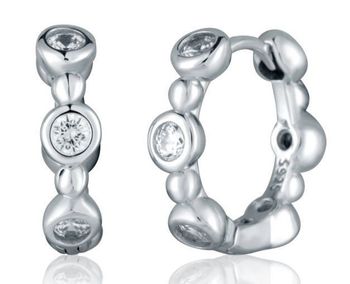 Kolczyki koła 5 cyrkonii srebrne  Srebro 925.jpg