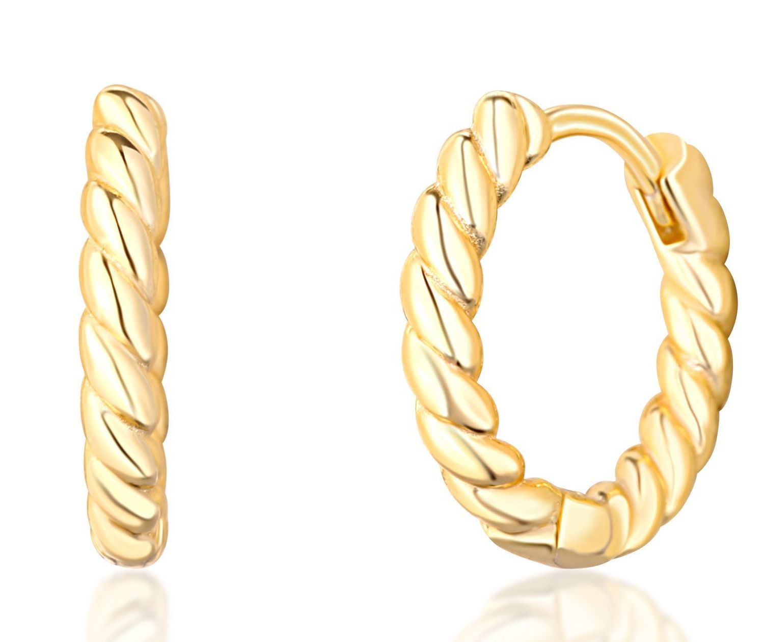 Kolczyki srebrne damskie 925 ozdobne kółeczka w pozłoceniu SVLE0792XE9GO00..JPG