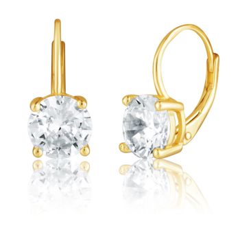 Srebrne pozłacane kolczyki z okrągłą cyrkonią SVLE0957SH2GO00.jpg