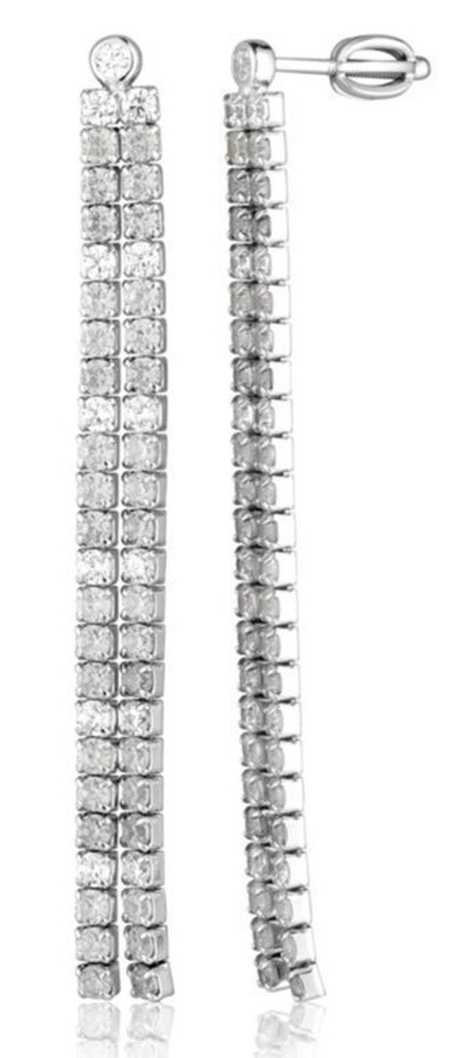 Kolczyki srebrne wiszące podwójne z cyrkoniami rodowane sztyft 5 cm JVD SVLE0961SH2BISR.jpg