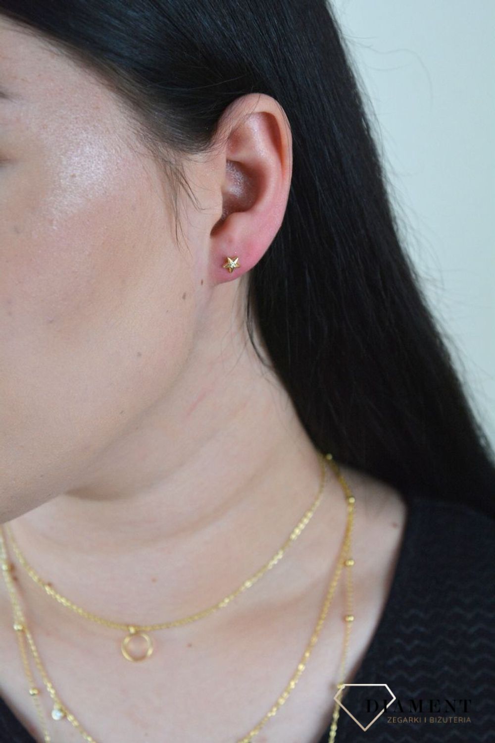 Kolczyki srebrne pozłacane gwiazdki z cyrkonią SVLE0985XH2GO00.jpg
